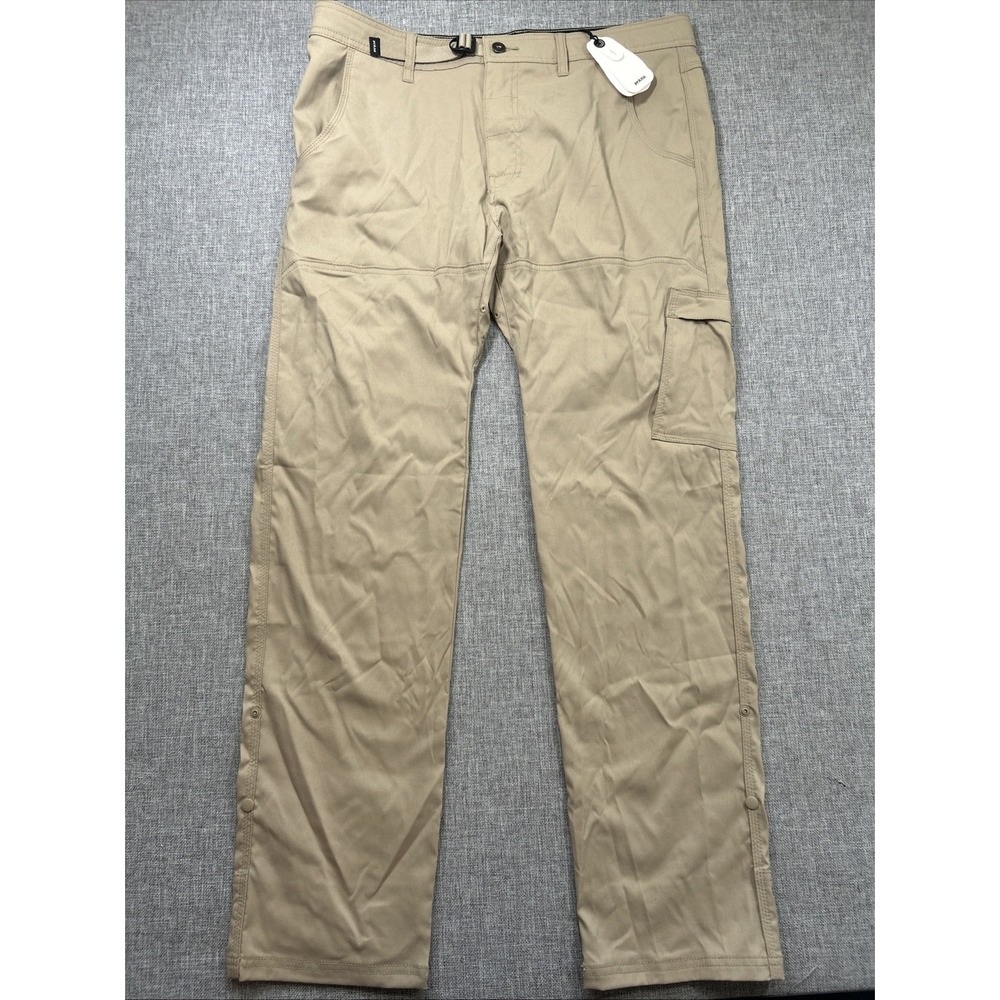 prAna Stretch Zion Straight Leg Pant Mens 36x32 Sandbar Hiking UPF 50 $95